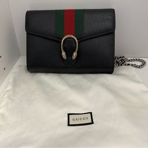 Authentic GUCCI Calfskin Mini Dionysus Chain Wallet